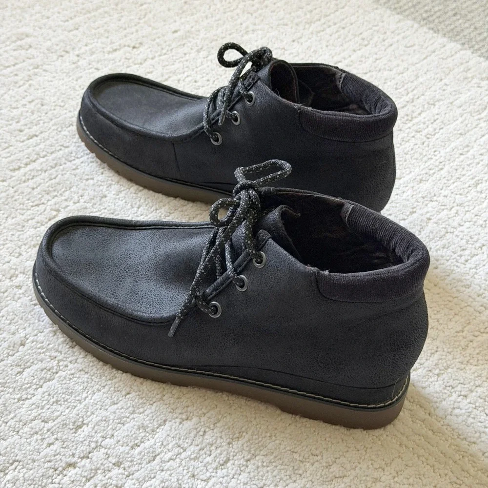 Skechers BOBS Skipper Tide Pool Black Ankle Boots Memory Foam 114718 Womens 8.5